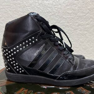 Adidas Selena Gomez- Black Studded Wedge Sneakers